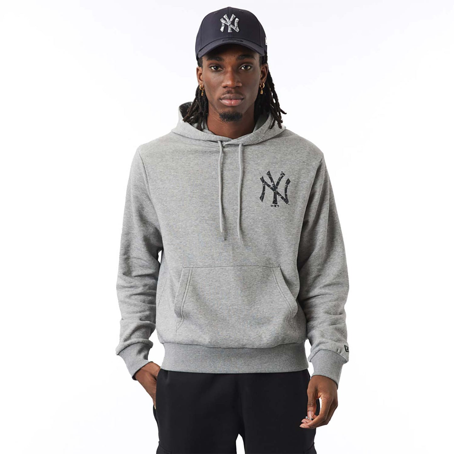 Felpa con cappuccio New York Yankees Logo Infill Grigia