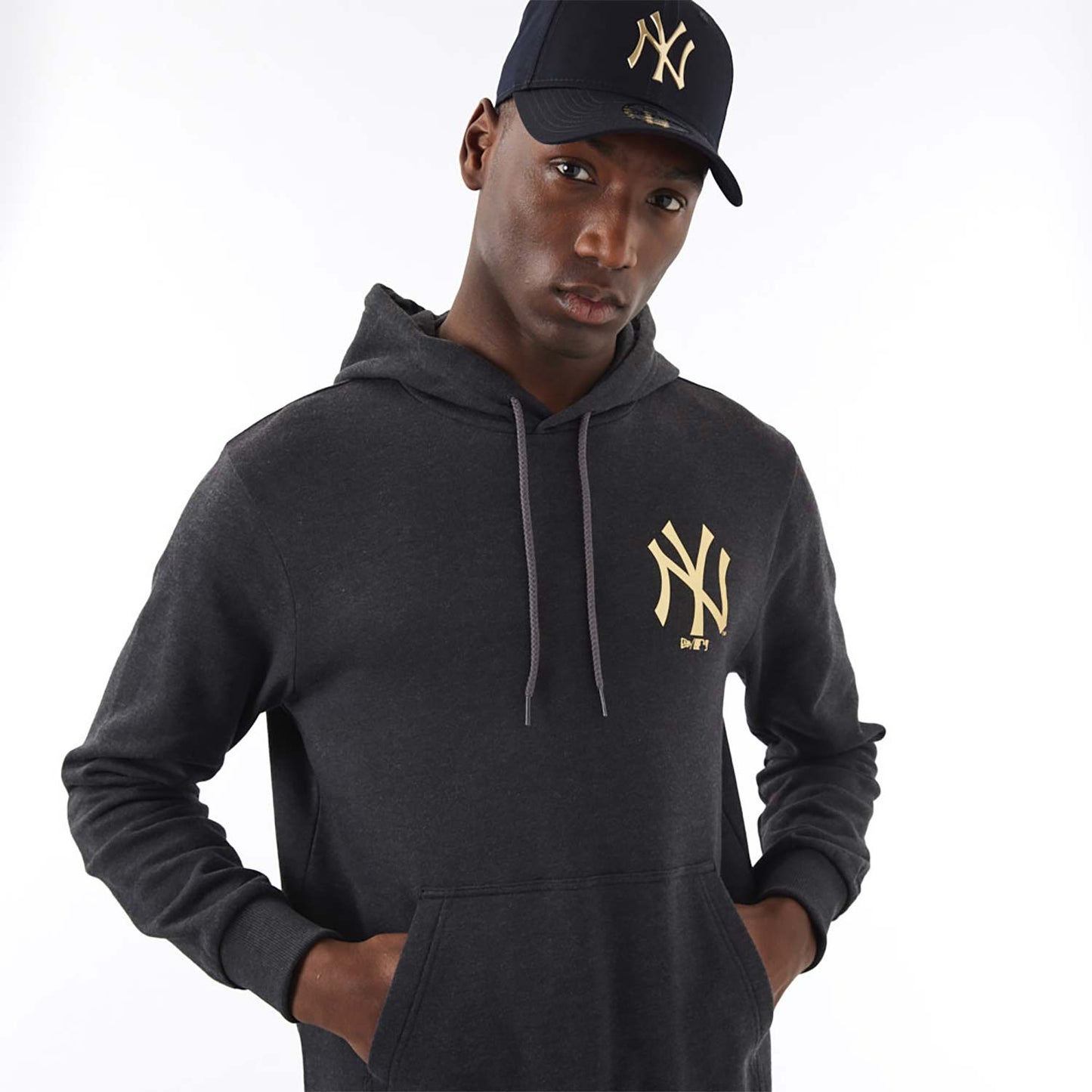 Felpa con cappuccio New York Yankees MLB Foil grigio scuro