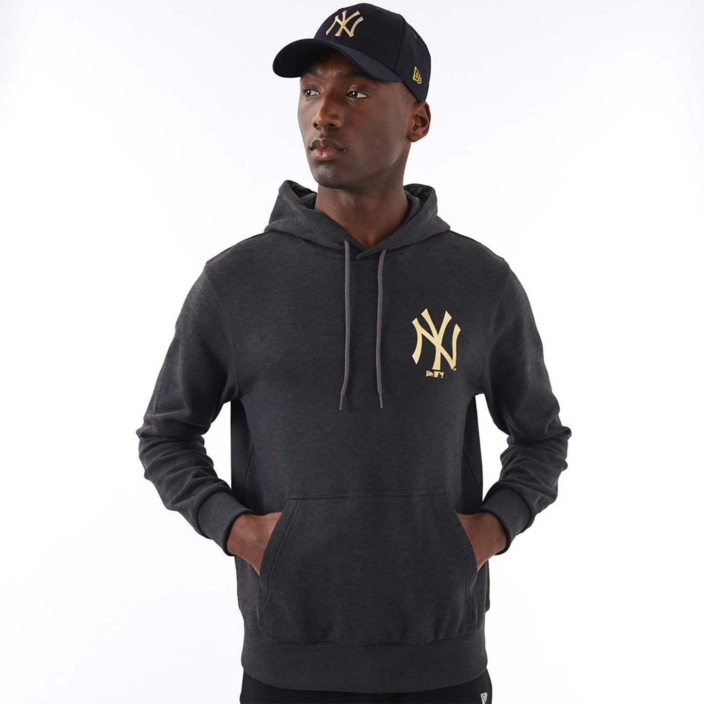 Felpa con cappuccio New York Yankees MLB Foil grigio scuro