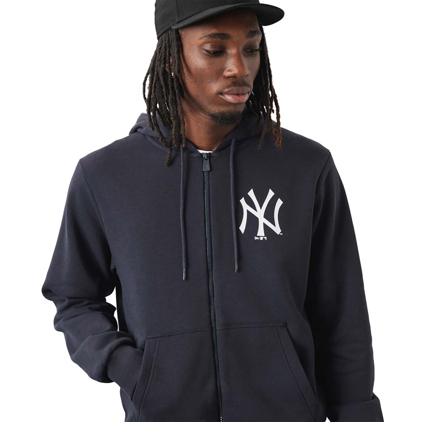 Felpa con cappuccio e zip New York Yankees MLB League Essential Blu Navy
