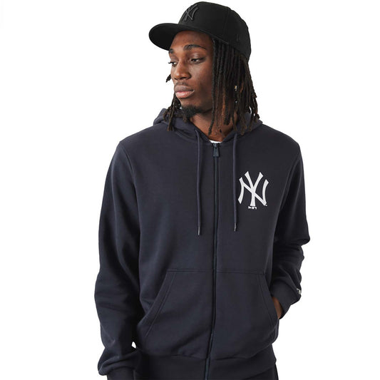 Felpa con cappuccio e zip New York Yankees MLB League Essential Blu Navy