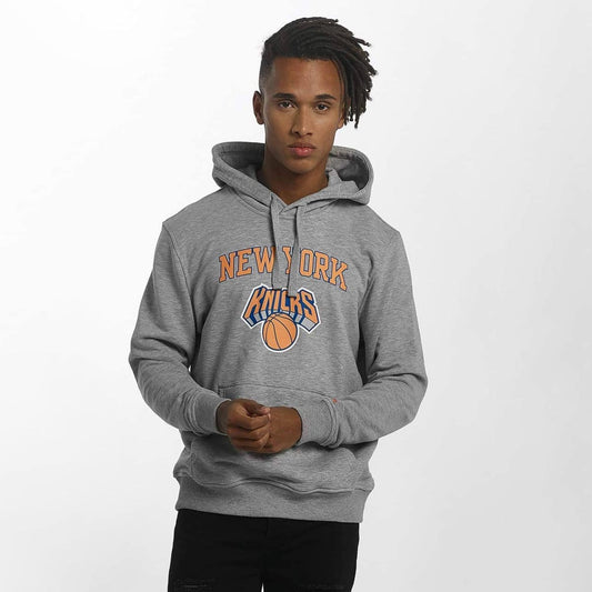 Felpa con cappuccio New York Knicks Team Logo grigia