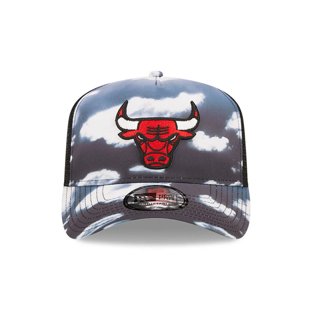 Cappellino A-Frame Trucker Chicago Bulls Cloud All Over Print Grigio