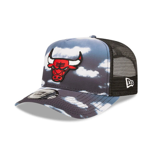 Cappellino A-Frame Trucker Chicago Bulls Cloud All Over Print Grigio
