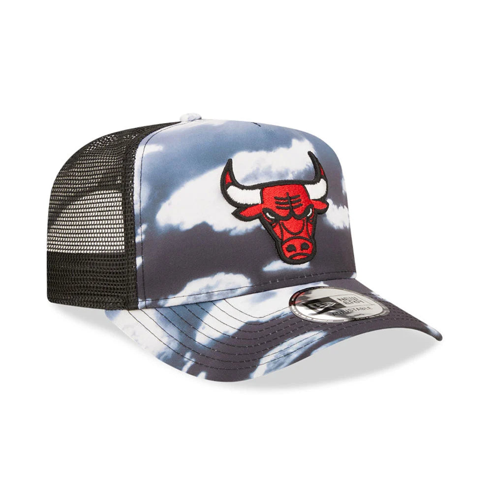 Cappellino A-Frame Trucker Chicago Bulls Cloud All Over Print Grigio