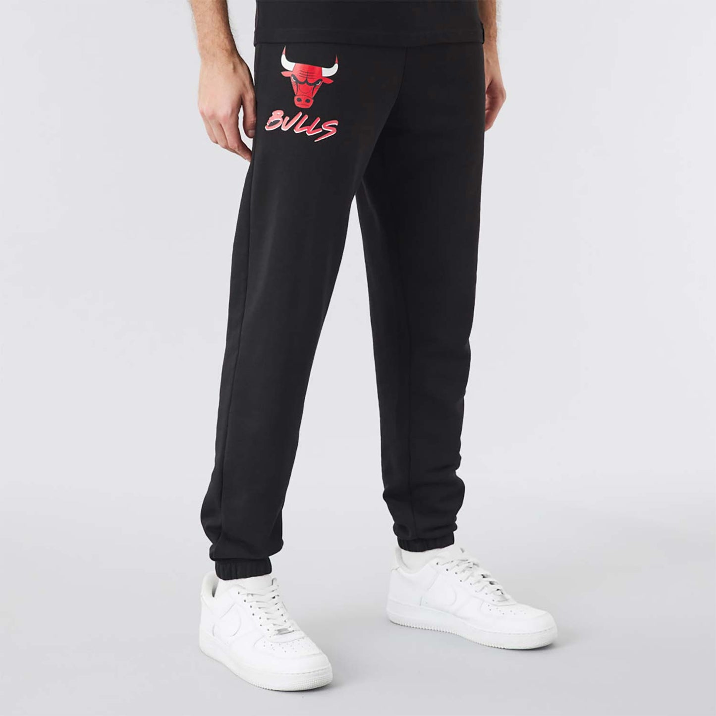 Pantaloni da jogging neri con scritta NBA dei Chicago Bulls