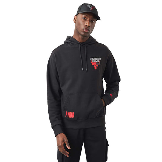 Felpa con cappuccio Chicago Bulls NBA Team Logo nera