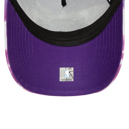 LA Lakers Cloud su tutto Stampa viola A-Frame Trucker Cap