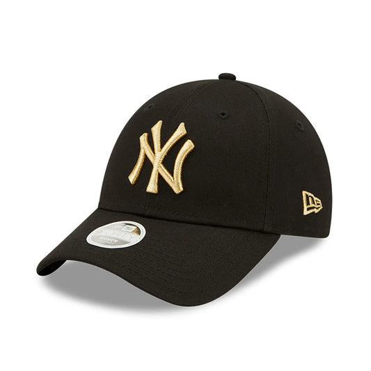 Cappellino 9FORTY New York Yankees Logo Metallizzato Donna Nero